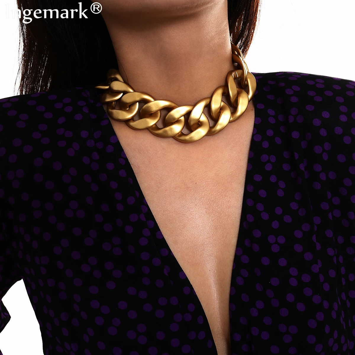 

Unique Big Chunky Chain Choker Necklace Collares Accesorios Mujer Exaggerated Rock Gold Snake Twist Thick Necklace Men Jewelry