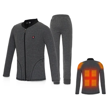 

HEROBIKER Men Motorcycle Heated Jacket Electric Heating Clothes Heated Shirt USB Heating Plus Velvet Jacket Warm Underwear Set