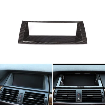 

Car Styling Carbon Fiber Texture Interior Dashboard Panel Navigation Screen Frame Cover Trim For BMW X5 X6 E70 E71