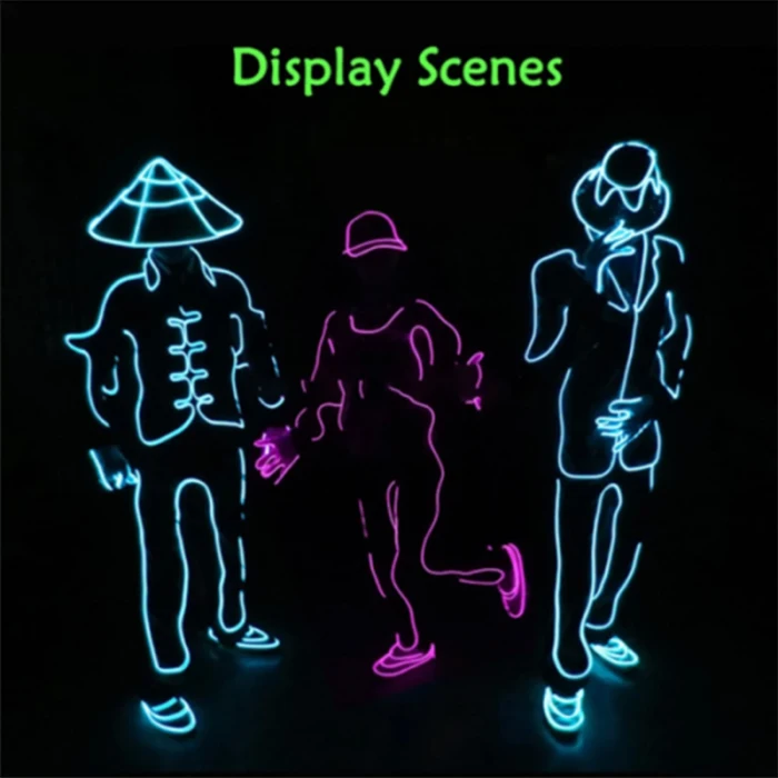 EL Wire неоновый RGB цветной светодиодный светильник, Набор фигурок для одежды E2S