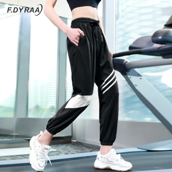 

F.DYRAA Sport Drawstring Waist Black Jogging Pants Women 2020 Outdoor Gym Running Sportswear Loose Training Pants Sweatpants