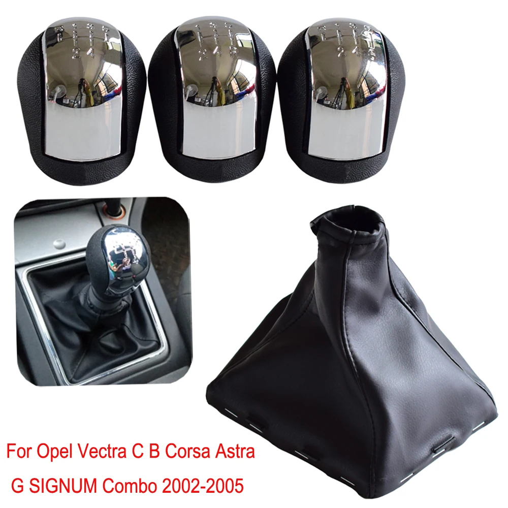 Manual 5 6 Speed Gear Shift Knob Handball Abs Leather For Opel Vectra C B  Corsa Astra G Signum Combo 02-05 With Gaiter Boot - Gear Shift Knob -  AliExpress