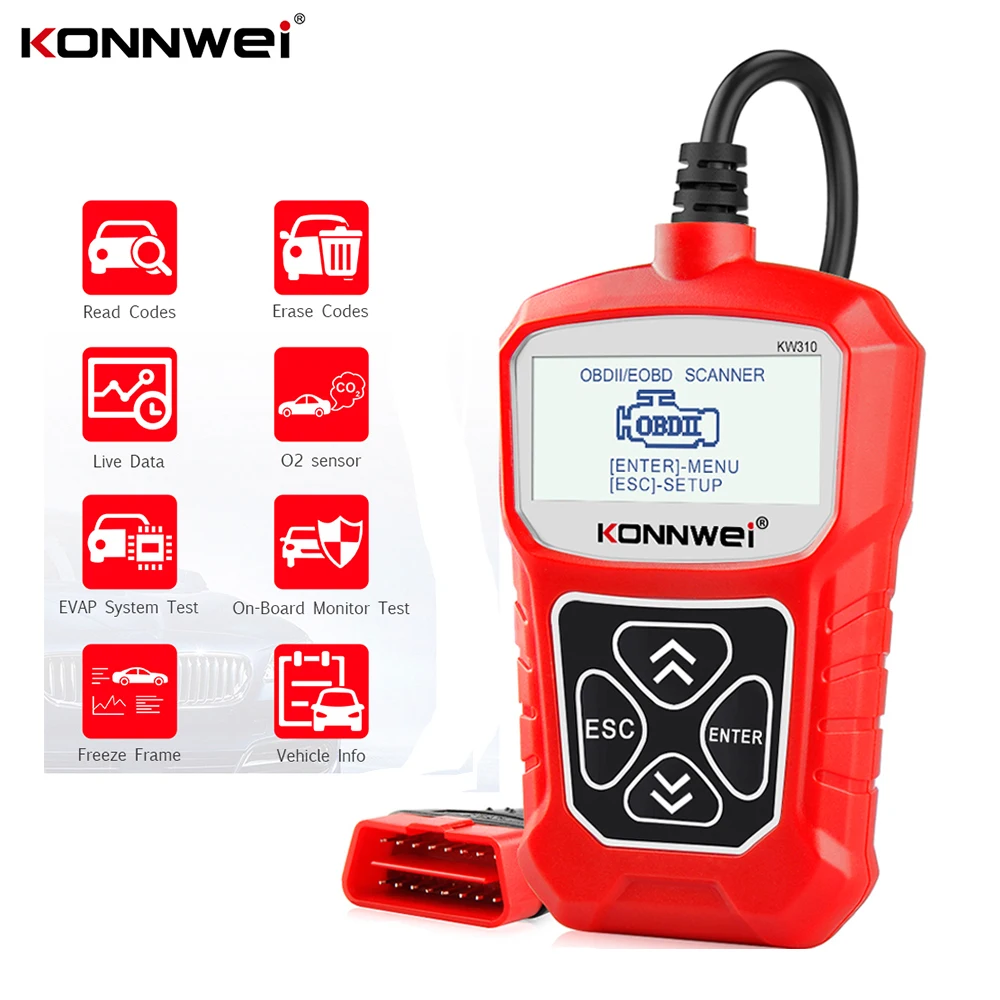OBD2 сканер KONNWEI KW310 Автомобильный для считывания кодов автомобиля инструменты