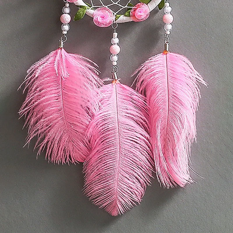 DIY Handmade Dream Catcher Home Hanging Decor Pendant Mini Car Ornaments Innovative Gifts Natural Feathers Decoration