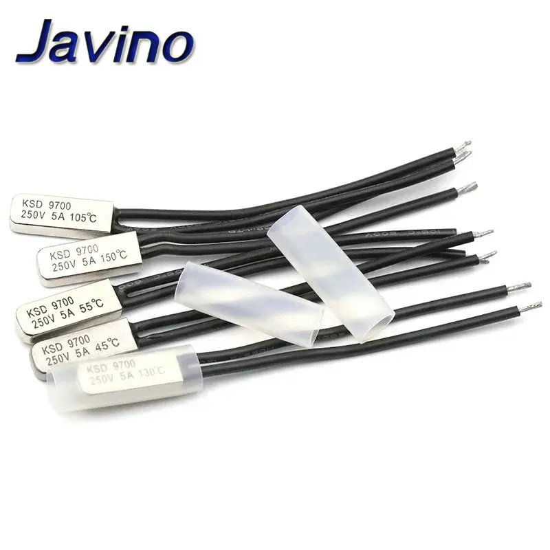 1-20Pcs Javino KSD9700 250V 5A 15~155 Degree Bimetal Disc Temperature Switch Normal Close Closed Thermostat Thermal Protector — view 6