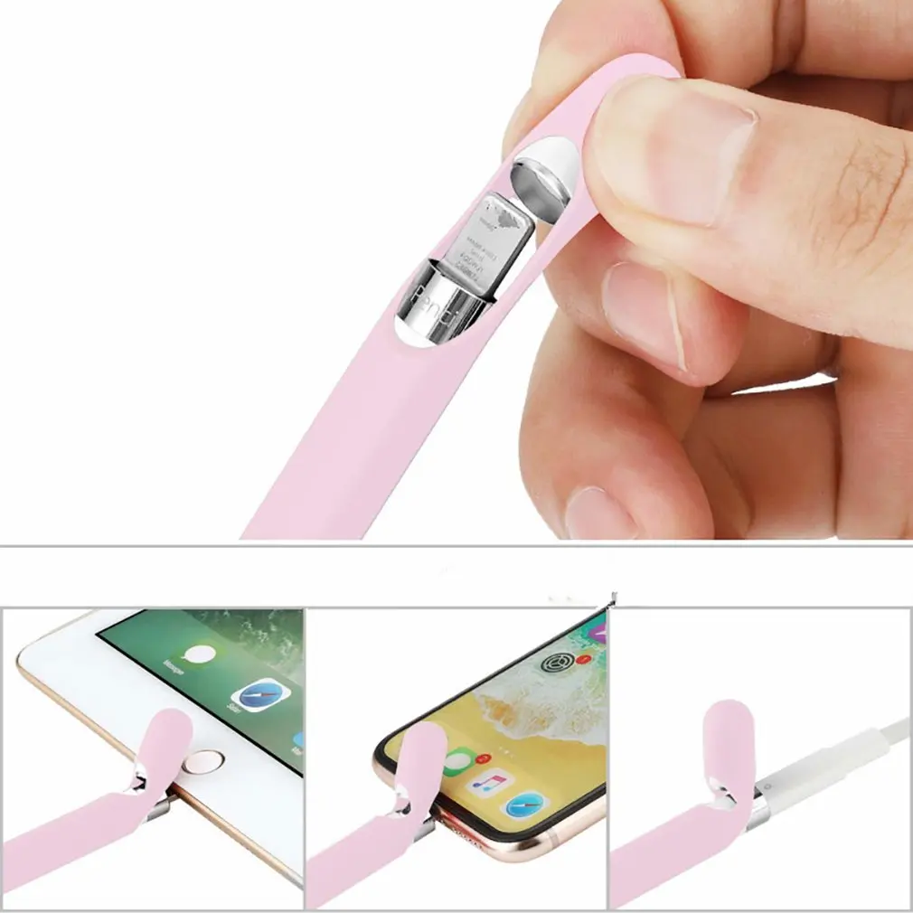 Цветной мягкий силиконовый совместимый для Apple Pencil чехол совместимый для iPad Tablet стилус защитный чехол