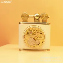 

ZORRO Vintage Mechanical Movement Cigarette Lighter Handmade Genuine Leather Kerosene Lighters Smoking Accessories Gift for Men
