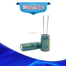 

50pcs/lot 2.2UF 400V 2.2UF aluminum electrolytic capacitor size 6*12 S102 20%