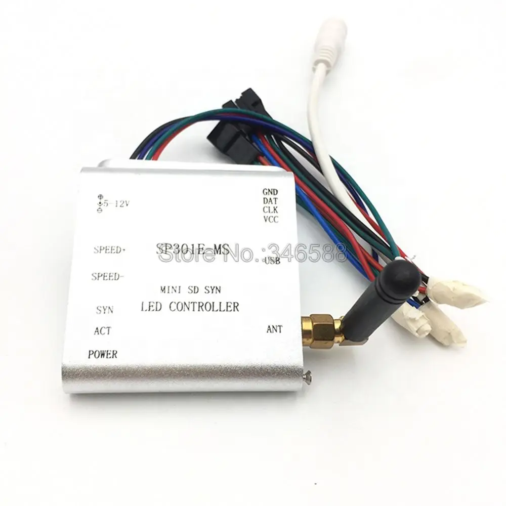 SP301E-MS RF беспроводной синхронный SPI сигнал SD карта мини светодиодный пиксельный контроллер для APA102 SK6812 WS2812B WS2811 Светодиодные полосы света
