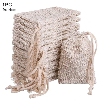 

1PC Cotton Linen Soap Foaming Net Shower Exfoliator Sponge Pouch Comfortable Blister Mesh Soap Saver Bag Foaming Net New M6