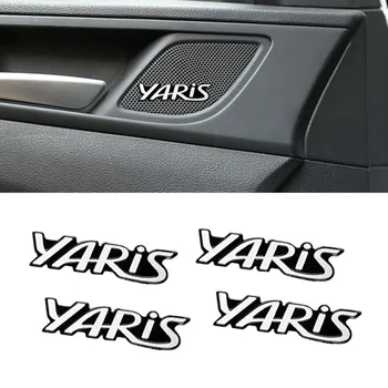 

4pcs car audio decorate 3D Aluminum Badge Emblem Sticker For Toyota yaris 2004 2008 2018 Accessories Car-Styling