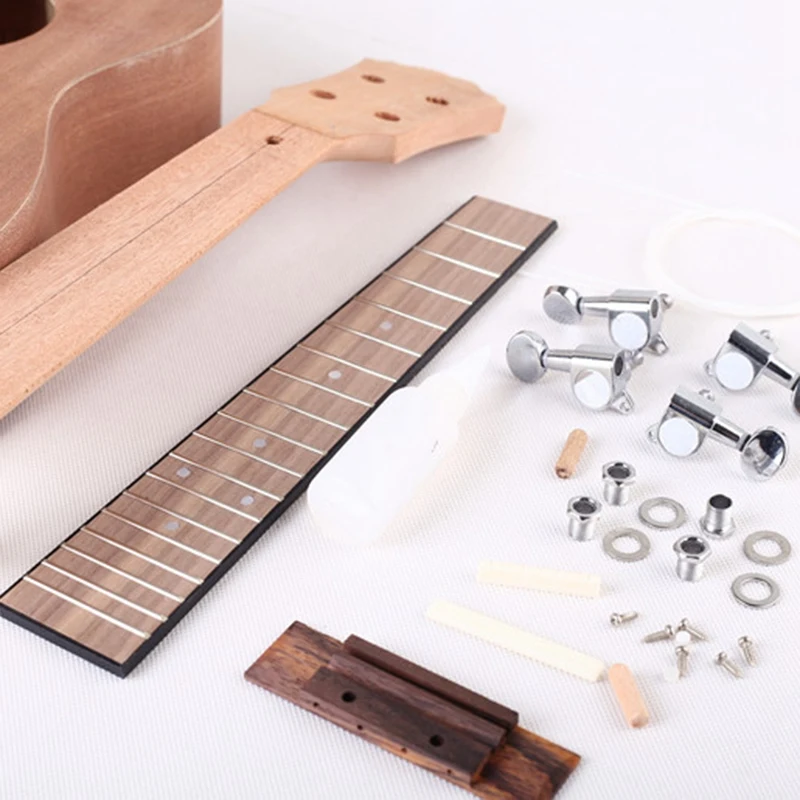 Гавайская гитара 23 дюймов укулеле Diy комплект из красного дерева струны Гавайская гитара для картина ручной работы идеальная одежда для родителей и ребенка кампании