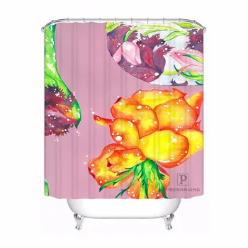 

Bath Curtain For Bathroom Custom Poppy Flower Home Decor Shower Curtain Waterproof Fabric Hooks #180417-01-46