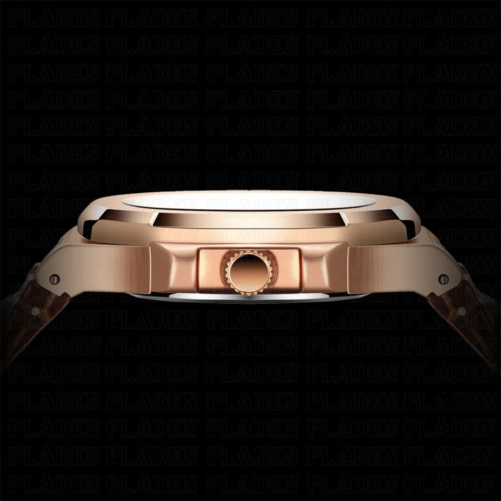 PLADEN Relogio Masculino Dourado 316L чехол из нержавеющей стали часы из розового золота Мужские часы для плавания Geneva модные мужские часы# PL1003