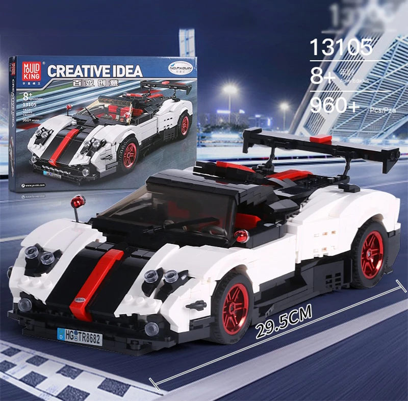 

MOC-22208 Creative Idea Series Pagani Zonda Cinque Roadster Technic Car Bulding Blocks Bricks Toys Gifts For Boy