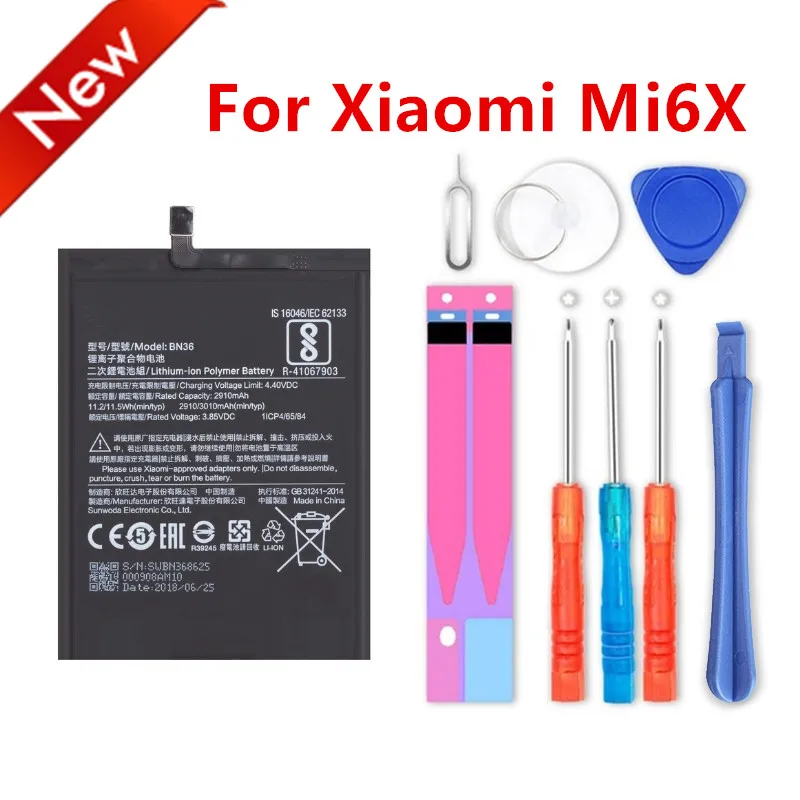 

new Phone Battery for Mi6X MiA2 Battery Xiaomi Mi 6X A2 BN36 Batteries Xiomi bateria for Xiaomi Mi6X MiA2