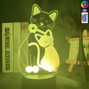 

Romantic 2 Cats Colorful Baby Night Light Led Touch Sensor Usb And Battery Powered Nightlight For Home Decoration Bedside Lamp