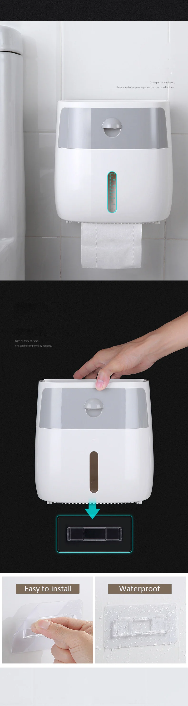Держатель туалетной бумаги настенный WC бумажная коробка для салфеток диспенсер Многофункциональный пластиковый держатель туалетной бумаги для ванной комнаты коробка для хранения