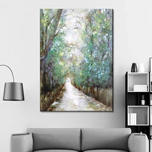 Abstract Forest with long Path Canvas Painting Modern Landscape Posters and Prints Wall Art Pictures For Living Room home Decor