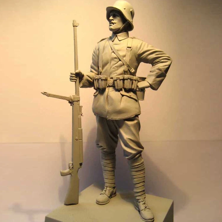 1/16 масштаб Неокрашенная смола фигурка пулемета Коллекция фигурка
