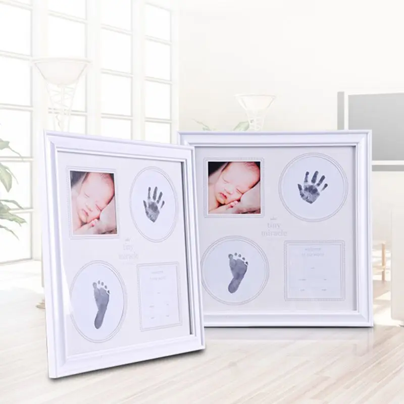  Baby Hand Foot Print Mud Photo Frame Newborn Souvenir Hundred Days New Parents Creative Gifts