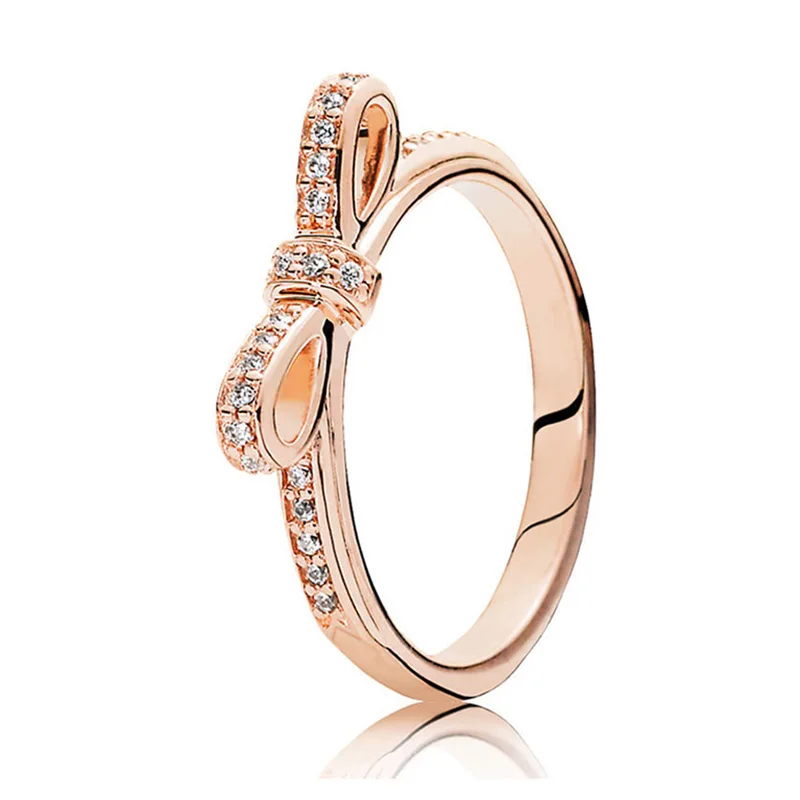 Boosbiy Новая мода Европейский стиль милое кольцо с бантом с кристаллом бренд ювелирных изделий для женщин свадебный подарок