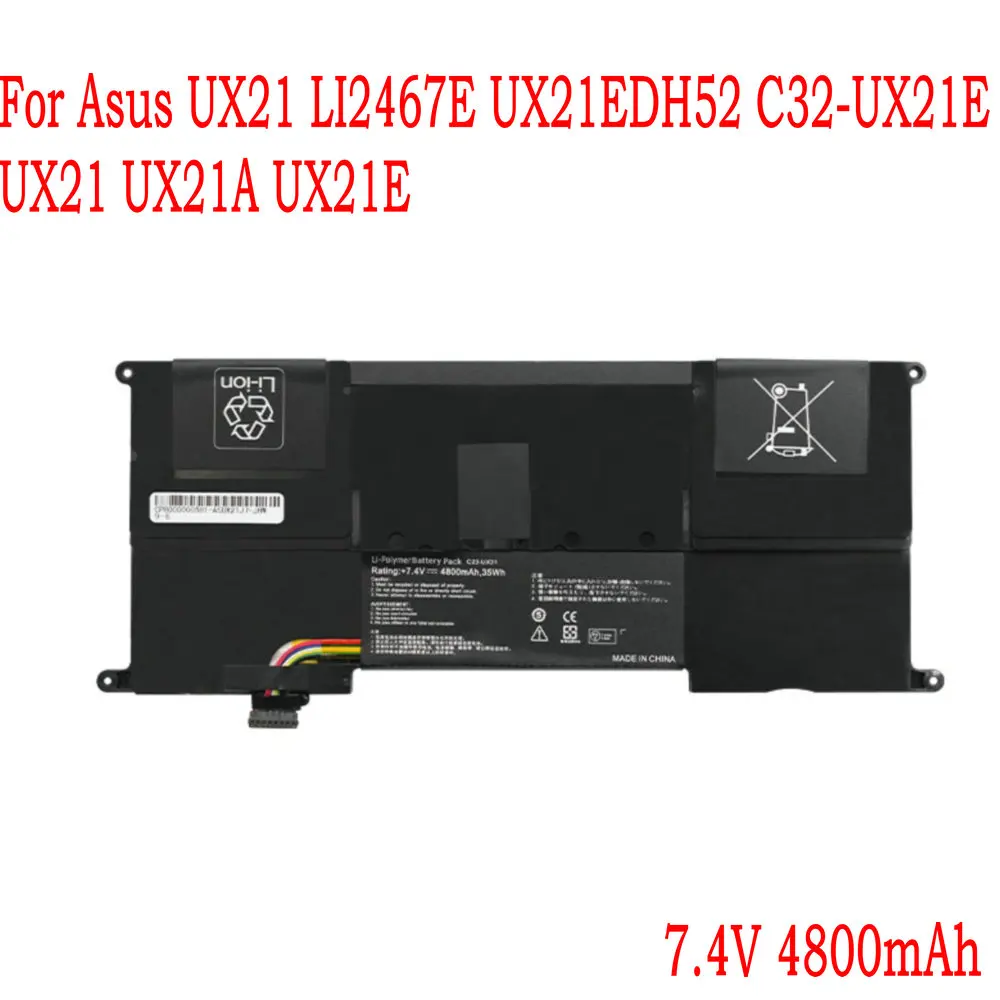 

High Quality 7.4V 35WH C32-UX21E Laptop Battery For Asus UX21 LI2467E UX21EDH52 C32-UX21E UX21 UX21A UX21E