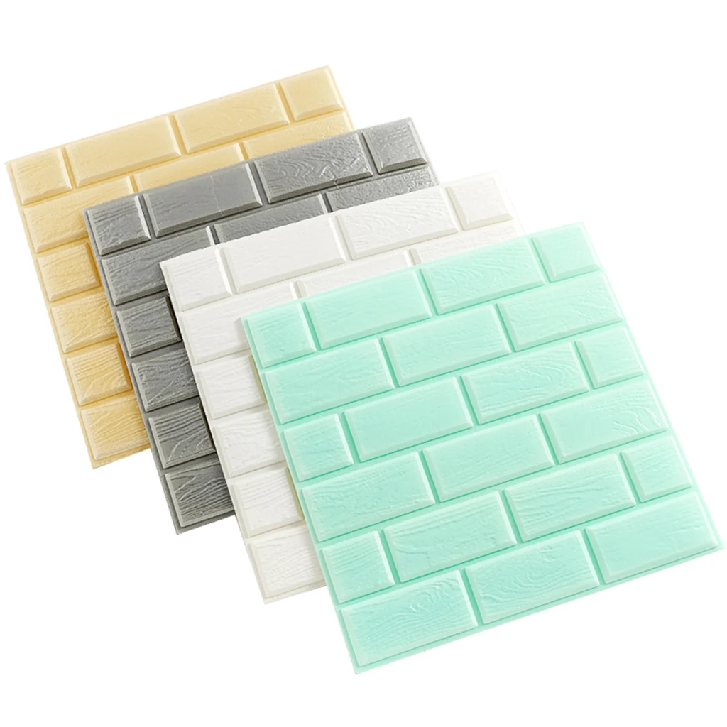 3D Tile Brick Wall Sticker Self Adhesive Decorative Panels Living Decor 3D Tile Brick Wall Sticker Self Adhesive Decorative Panels Living Decor