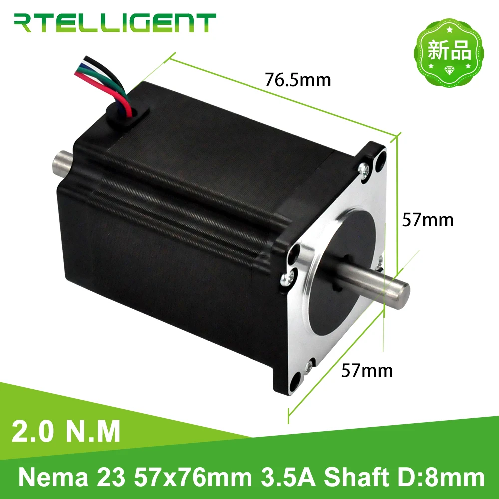 Rtelligent Nema 23 2N.M 20 кг. См 3.5A двухшаговый вал двигателя диаметр вала 8 мм 4 провода для