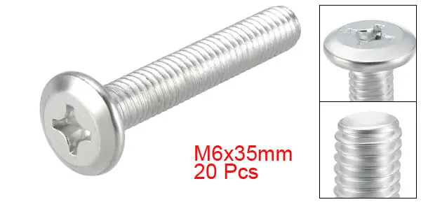 Uxcell 20 шт. M6x16mm-60mm Phillips головка крепежные винты крест Винт кожа крепежные болты для учетной записи Книга полная резьба