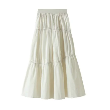 

Faldas Mujer Moda Chic Sweet Korean Clothes High Waist Irregular Reffles Skirt White Pleated Jupe Slim Fit Wild Saia 2020 Summer
