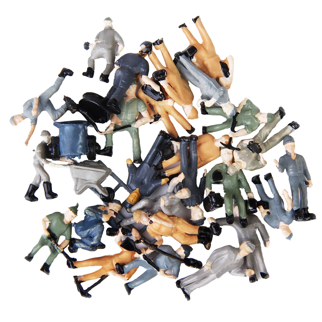 25x 1:87 Painted Mix Model Train Railway Worker People Figures ladder bucket 25x 1:87 Painted Mix Model Train Railway Worker People Figures ladder bucket