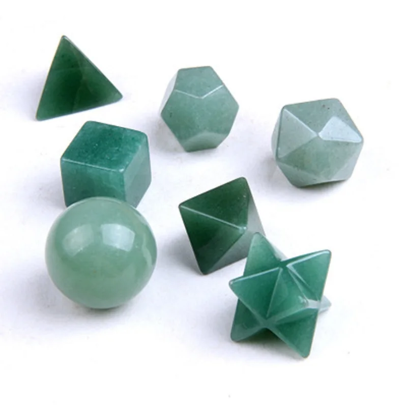 green aventurine Семь импульсов энергии Меркаба натуральный аметист Rosequartz излечиваюший чакры кристалл набор циркулей украшения дома - Цвет: green aventurine