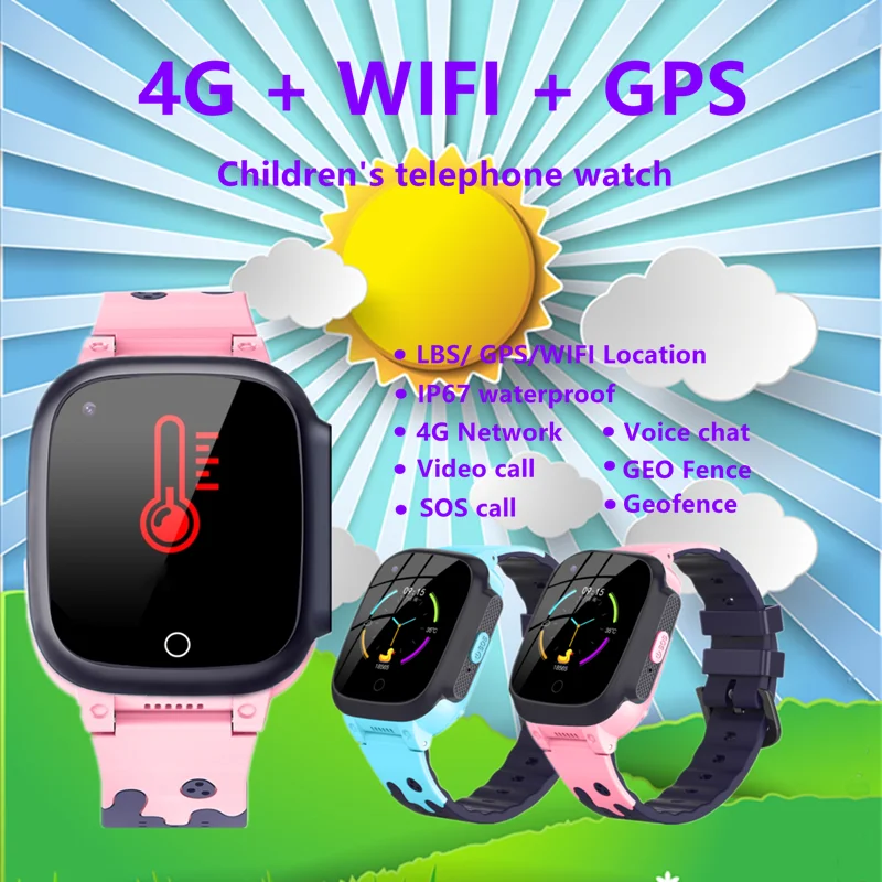 Смарт часы LT25 детские с функцией измерения температуры тела и пульса 4G GPS Wi