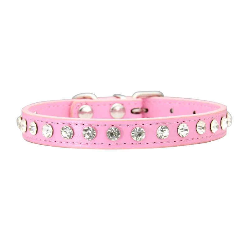 Puppy Dog Collar Crystal Hot Bling Rhinestone Pu Leather Puppy Cat Collars Necklace Neck Strap Personality Pet Products Collar dog collar pet collar