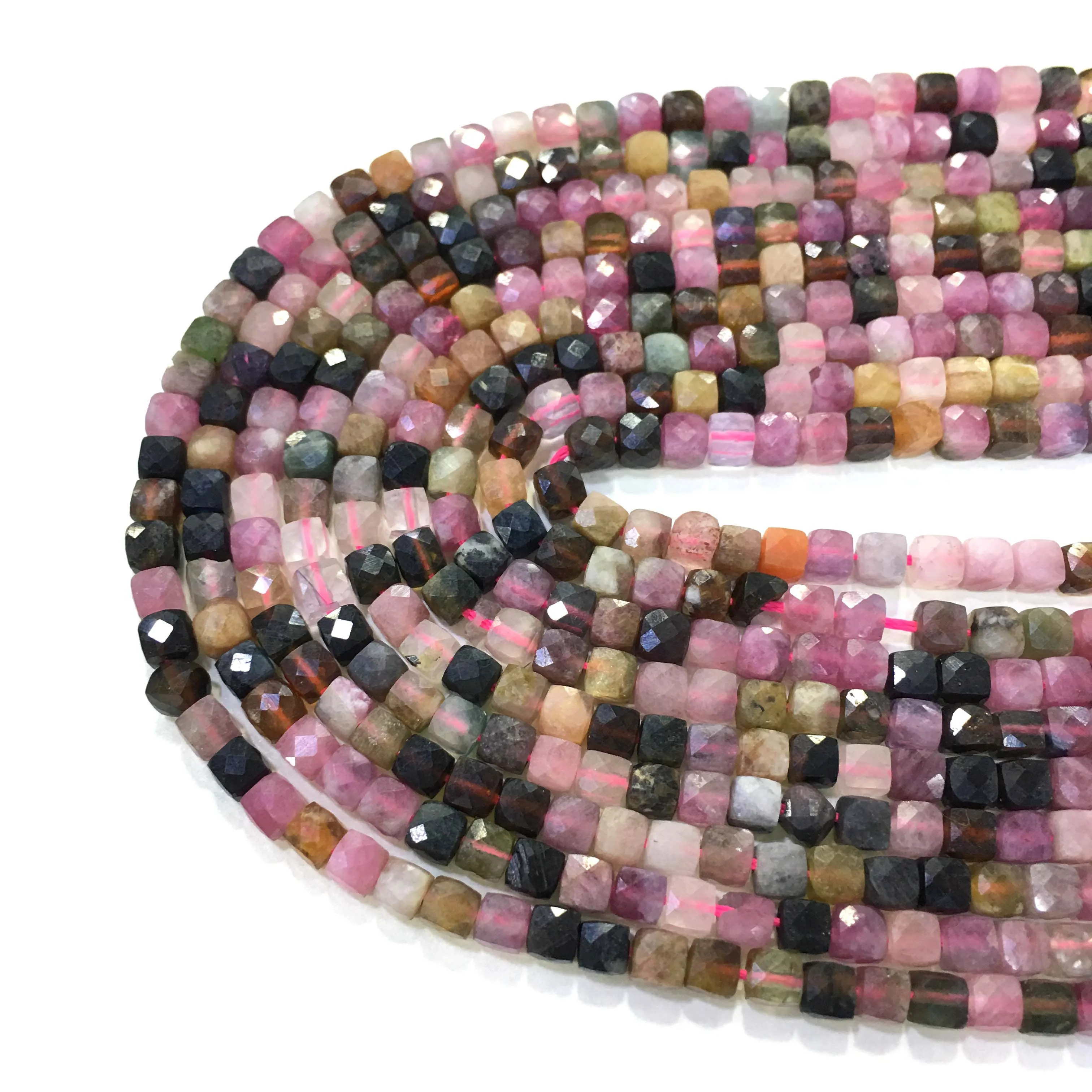 

Square Tourmaline Beads 4-5mm Natural Gemstone Spacer for Jewelry Accessories Making DIY Necklace Bracelet 15 inch Factory Price