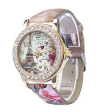 

Tower Pattern Watch Women 2020 Luxury Gold Watch Stainless Steel Rhinestone Women's Watches Ladies Watch Clock Zegarek Damski