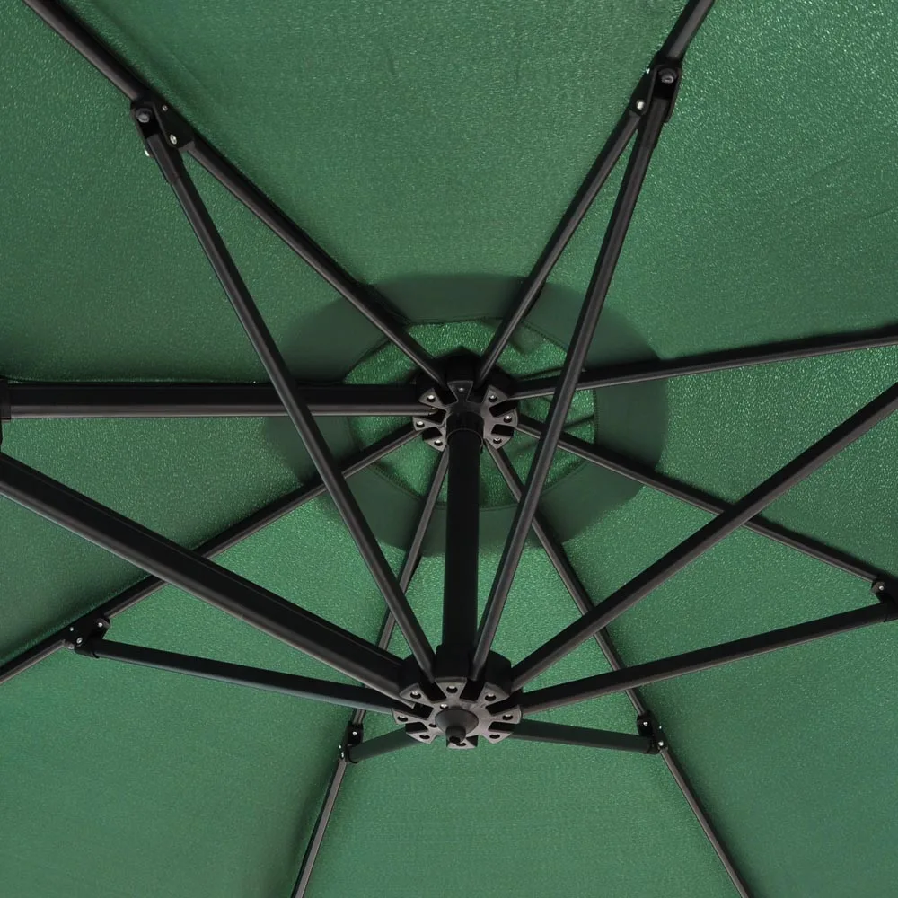 10 ft Patio Cantilever Umbrella Hanging Umbrella Offset Roma Crank Pedal Control 
