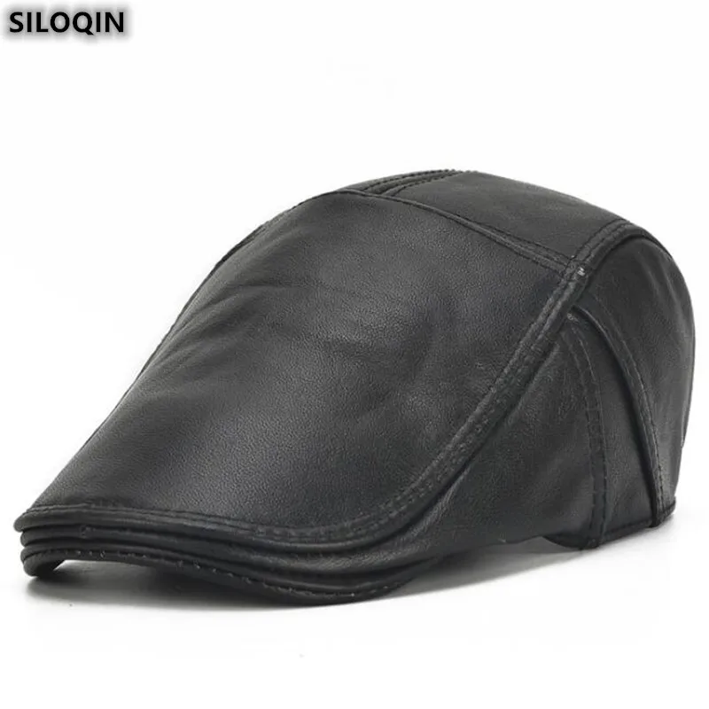 SILOQIN, новинка, натуральная кожа, шапка для мужчин, тренд, Осень-зима, теплые береты из воловьей кожи, регулируемый размер, бренды, Snapback, спортивная шапка