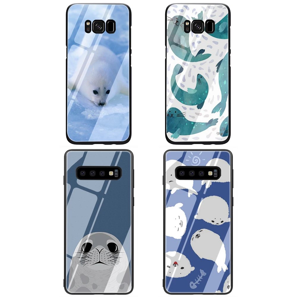 EWAU Детские Арфы печать морской лев Стекло чехол для телефона для samsung Galaxy S7 8; большие размеры 9, 10; плюс 10 плюс Note8 9 10 плюс A10 20 30 40 50 60 70