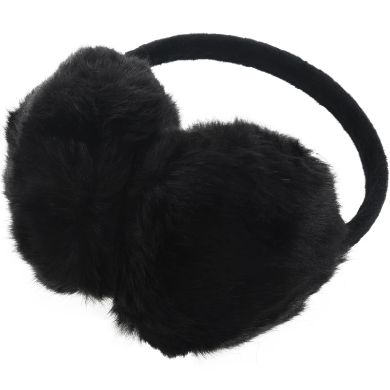 Новинка-Женская повязка на голову с черным искусственным мехом Зимние Наушники
