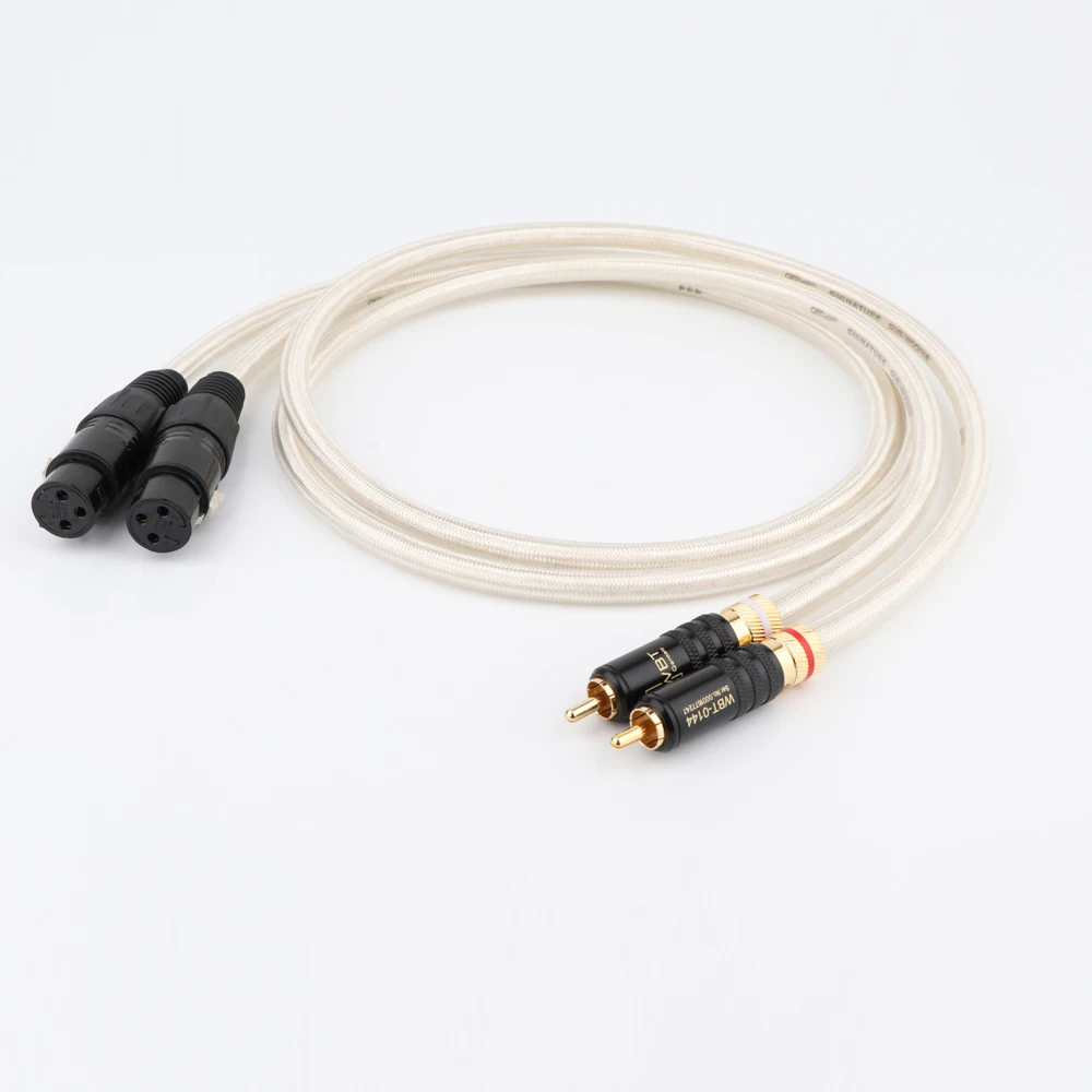 HI End Подпись OCC посеребренный RCA папа к XLR штекер аудио кабель|Кабели VGA| |