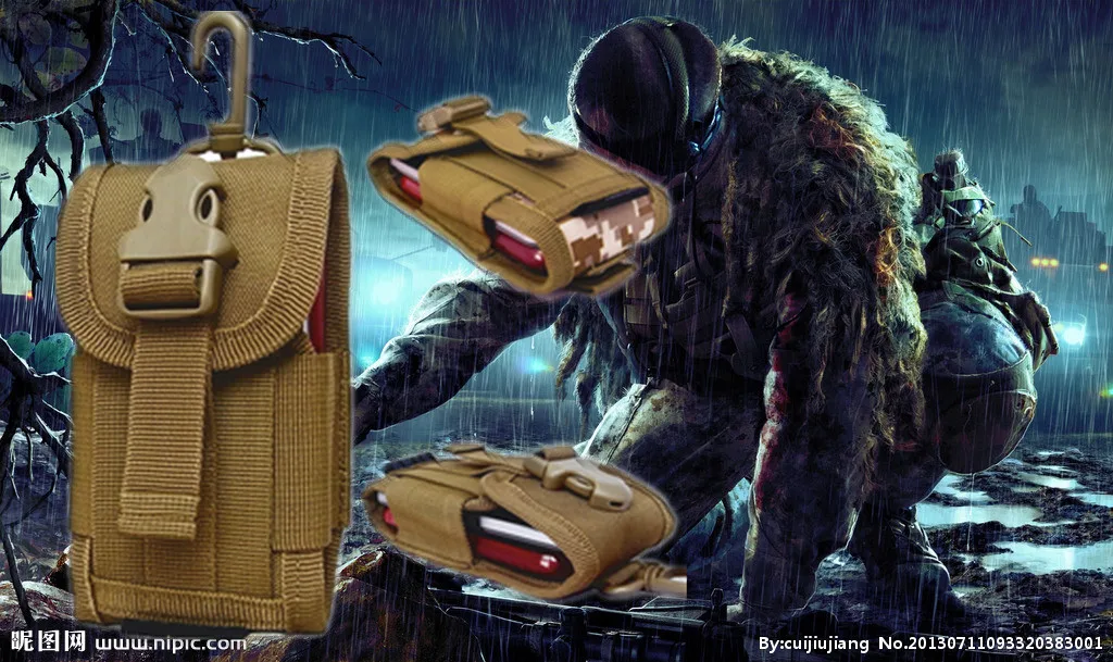 

D5 Column MOLLE System Multi-functional Phone Bag Outdoor Accessories Bag Army Fans Small Waist Pack Pannier Bag with Bag