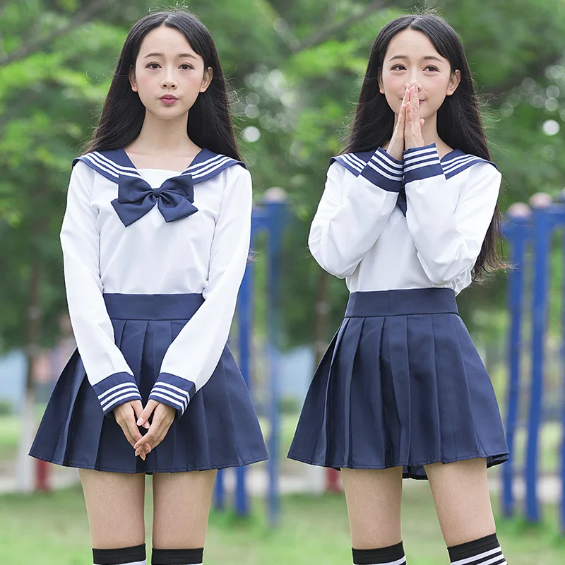 Brands LEHNO Japanese Sailor Uniforms Long-sleeved Student Suits Female Summer Autumn Navy College School Uniform | Тематическая