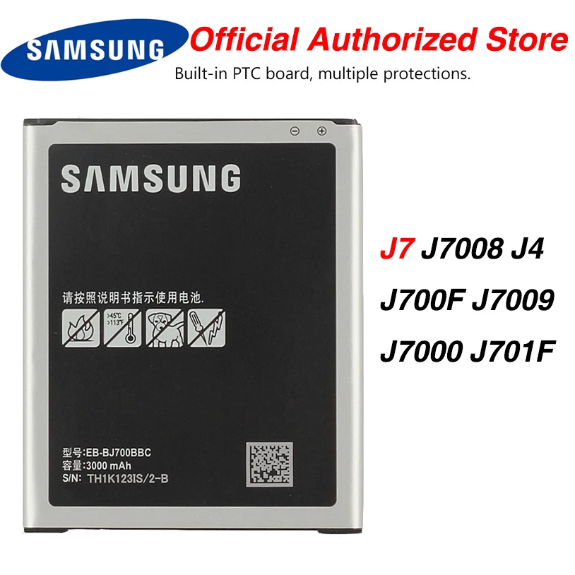 

Original Samsung EB-BJ700BBC Battery For Samsung GALAXY J7 2015 J7009 J7000 SM-J700f SM-J701F SM-J700M 3000mAh