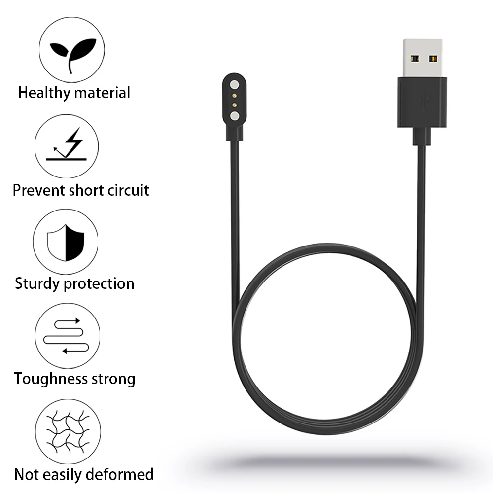 For Ticwatch GTH / CXB02 Smart Watch USB Magnetic Adsorption Portable Power Charger Cable Adapter Fast Charging Dock Accessories