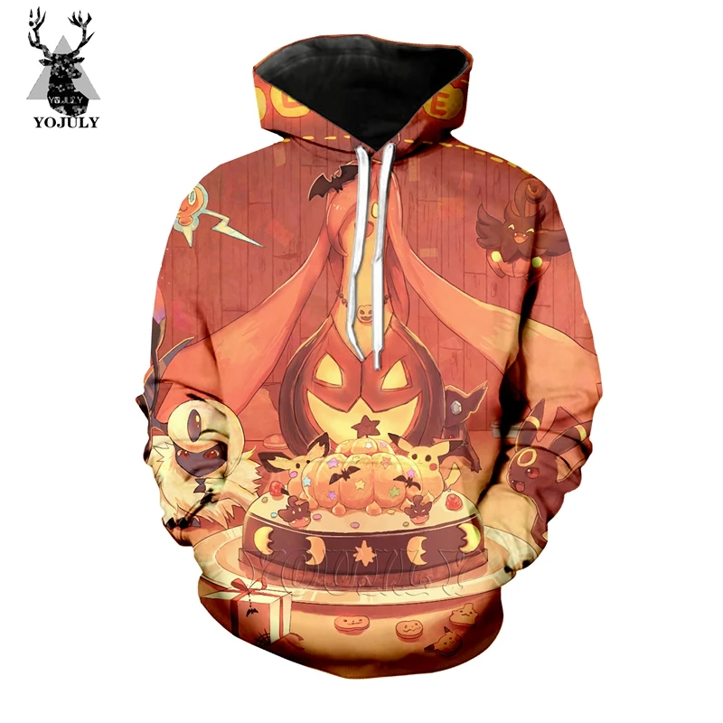 Покемон толстовки Мода off white Мужская толстовка 3d принт Аниме Пикачу топы хип хоп Уличная странные вещи пуловер 8