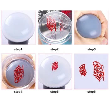 

Art Transfer Portable Clear With Rhinestone Nail Stamper Manicure Jelly Accessories Tool Template DIY Polish Home Dual Ended