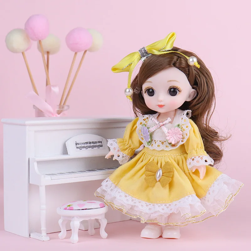 16 см BJD мини кукла 13 подвижная шарнирная девушка 3D Синие Большие глаза красивая
