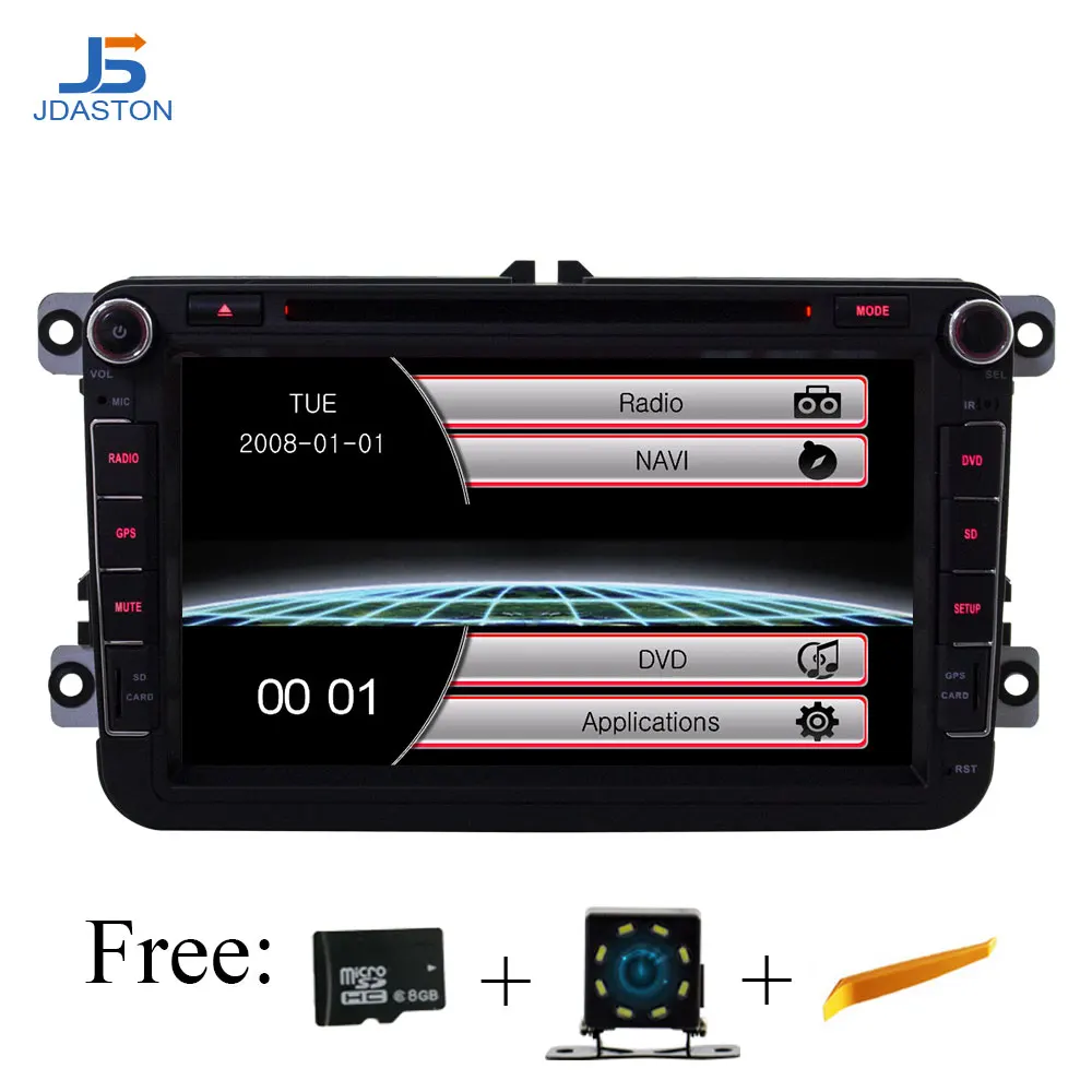 JDASTON 2 DIN 8 дюймов Автомобильный dvd-плеер для Volkswagen VW Passat POLO GOLF Jetta TOURAN Skoda Seat Leon gps Navigaiton FM RDS карты